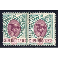 89a- PAR MADRUGADA REPLUBICANA 1.000 RÉIS 1897 DENT. 11X11,5 NOVO